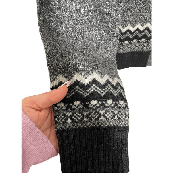 Eddie Bauer Vintage Fair Isle Fisherman Nomadic Print Lambswool Winter Cardigan - Picture 3 of 6